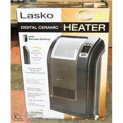 LASKO CYCLONIC DIGITAL CERAMIC HEATER WITH REMOTE