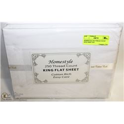 HOMESTYLE 250 THREAD COUNT KING FLAT SHEET ONLY