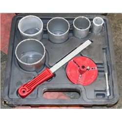MASONRY STONE HOLE SAW KIT WITH FILE IN CASE