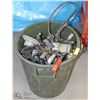 Image 1 : GARBAGE CAN WITH ASSORTED POWER TOOLS, TOOLS AND