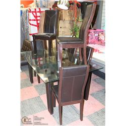 SHOWHOME WOOD AND LEATHERETTE WITH GLASSTOP