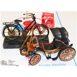 2 BLACK & BRASS VINTAGE TRANSPORTATION BOOKCASE