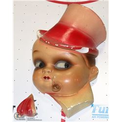 ANTIQUE "PIPE SMOKING BABY" WALL HANGING