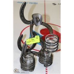 HORSE SHOE COWBOY SHOT GLASS HOLDER