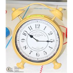 LARGE METAL OLD TOWN VINTAGE ALARM CLOCK 14"