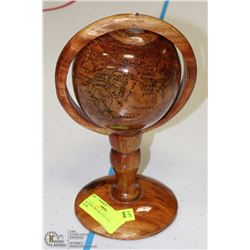 ALL WOOD DECORATIVE DESK GLOBE