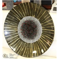 LARGE WOODEN DECORATIVE PLATE 27" DIAMETER