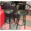Image 1 : PAIR OF SWIVEL KITCHEN STOOLS WITH BACK SUPPORT