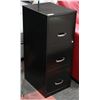 Image 1 : BLACK 3 DRAWER STEEL FILE CABINET WITH KEYED LOCK