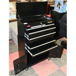 STANLEY 2PC, 5 DRAWER TOOL CABINET WITH STORAGE