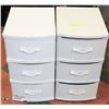 Image 1 : TWO 3 DRAWER STORAGE UNITS 24.5X13".