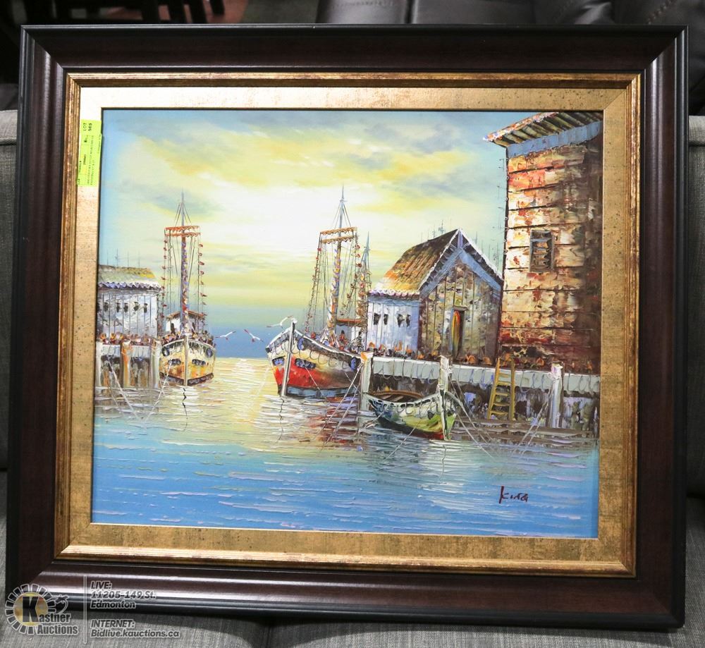 1800 Century Style Maritime Oil Painting 31 X 27
