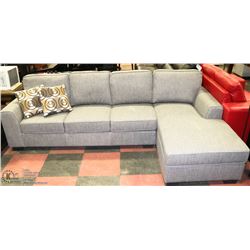 NEW GREY KRISTA FABRIC SECTIONAL WITH CUSHIONS