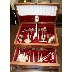 ESTATE 76-PC SILVER PLATED FLATWARE SET