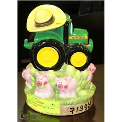 JOHN DEERE TRACTOR CERAMIC PIGGY BANK.
