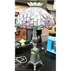 STAINGLASS PARLOUR LAMP 36"H.