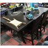 Image 1 : WOOD BAR TABLE 39"X71"X36"H WITH 4 WOOD AND
