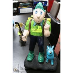 WOOD CARVING PINOCCHIO & BLUE DOG 18.5" TALL.