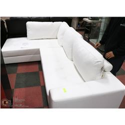 NEW WHITE LEATHERETTE 100"X67" CHAISE LOUNGE