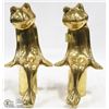 Image 1 : 2 BRASS FROG BOOK ENDS