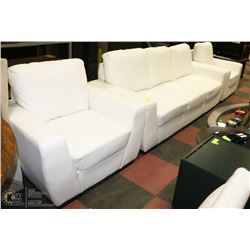 WHITE SHOWHOME 89" SOFA WITH TWO 40" CHAIRS