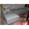 Image 1 : SHOWHOME GREY FABRIC "L" SHAPED CHAISE LOUNGE