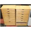 Image 1 : 2 WOODEN STORAGE DRESSERS/ORGANIZERS