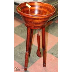 NEW LARGE WOODEN FLOORSTANDING SALAD BOWL