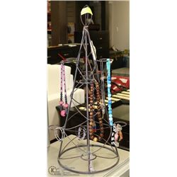 LARGE METAL JEWELLERY HOLDER WITH JEWELLERY