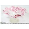 Image 1 : PINK & WHITE MILK GLASS ART GLASS DECORATIVE BOWL