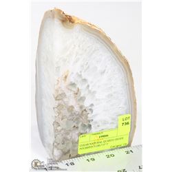 CLEAR NATURAL QUARTZ GEODE POLISHED 5 LBS 7.5" T