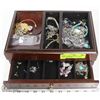 Image 1 : ESTATE JEWELLERY BOX WITH CONTENTS FULL
