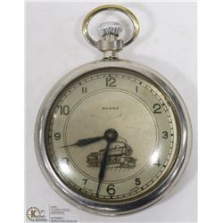 ELENA POCKETWATCH WITH TRAIN DESIGN ON FACE