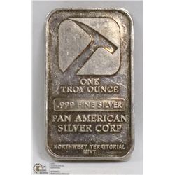 PAN AMERICAN .999 -1TROY OZ SILVER BAR