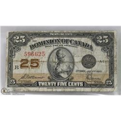 1923 CANADIAN SHINPLASTER