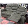 Image 3 : NEW DARK GREEN FABRIC RECLINING 75" SOFA WITH