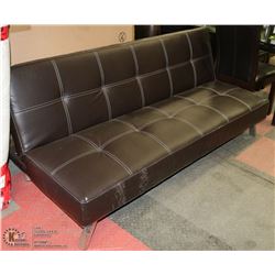 NEW WALLACE BROWN LEATHERETTE KLICK KLACK SOFA BED