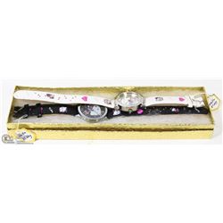5) 2 HELLO KITTY GIRLS WATCHES WHITE &BLACK STRAPS