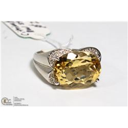 10) CITRINE TOPAZ LIGHT YELLOW STERLING SILVER.925