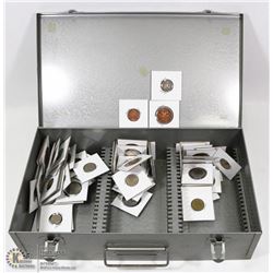 ESTATE METAL CASE FULL OF COINS