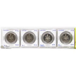 4 - CANADA 50 CENTS  1973  1974  1975  1978