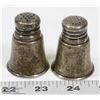 Image 1 : A PAIR OF STERLING SILVER SALT / PEPPER SHAKERS