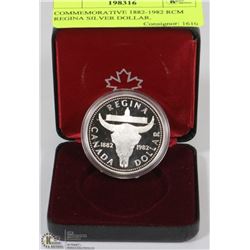 COMMEMORATIVE 1882-1982 RCM REGINA SILVER DOLLAR.