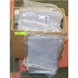 BOX OF LAN COVERS BY CAN MEASURE, CLEAR SAFE