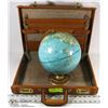 Image 1 : VINTAGE LEATHER BRIEFCASE WITH GLOBE