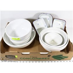 ASSORTED WHITE BOWLS HOMESTYLES SERVING DISHES