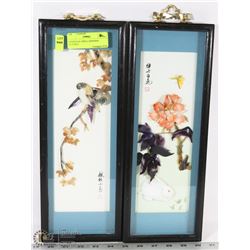 2 ORIENTAL SHELL HANGING PICTURES