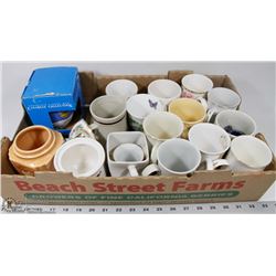 FLAT OF ASSORTED COFFEE MUGS FROM ENGLAND