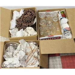 3 BOXES OF ASSORTED GLASSWARE