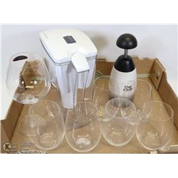 BRITA WATER CONTAINER, SLAP CHOPPER, & RIDEIL